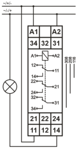 Podłączenie przekaźników MIR17-001-U240